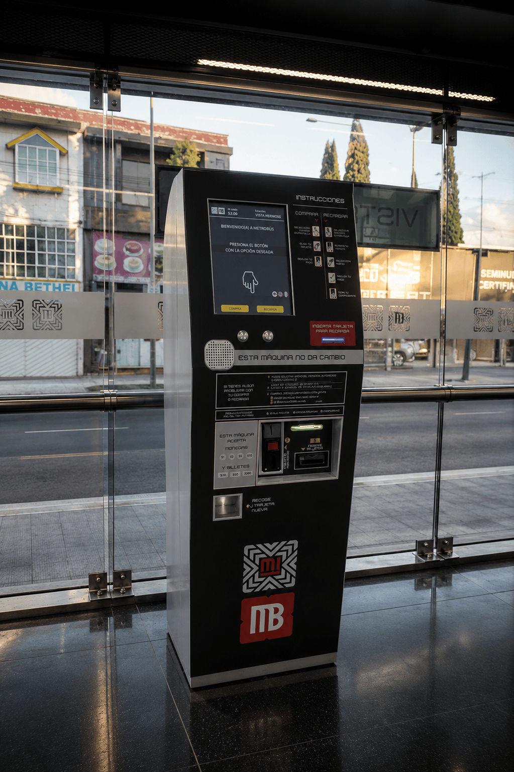 Gabinete metálico terminado para máquina de recarga de Metrobús